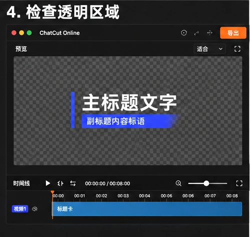 AutoCut 预览区以棋盘格检查标题卡透明背景